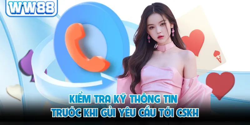 Kiểm tra kỹ thông tin trước khi gửi yêu cầu tới CSKH